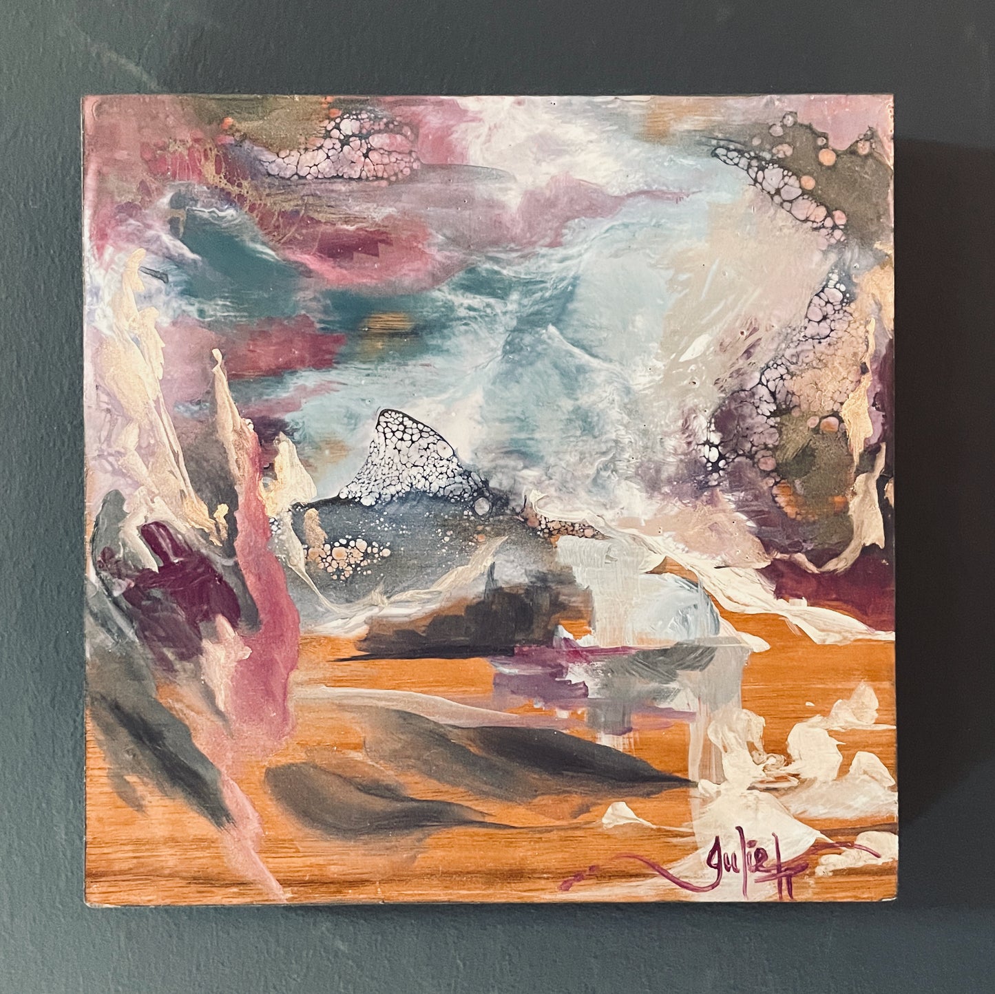 Behold the Dreamer - Mixed Media Painting on Walnut