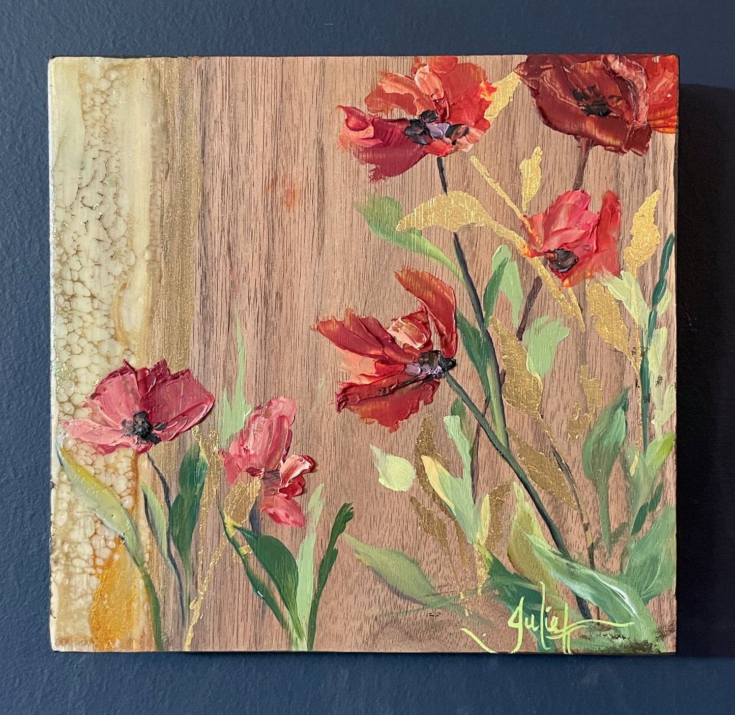 Carry me - Mixed Media Painting on Walnut