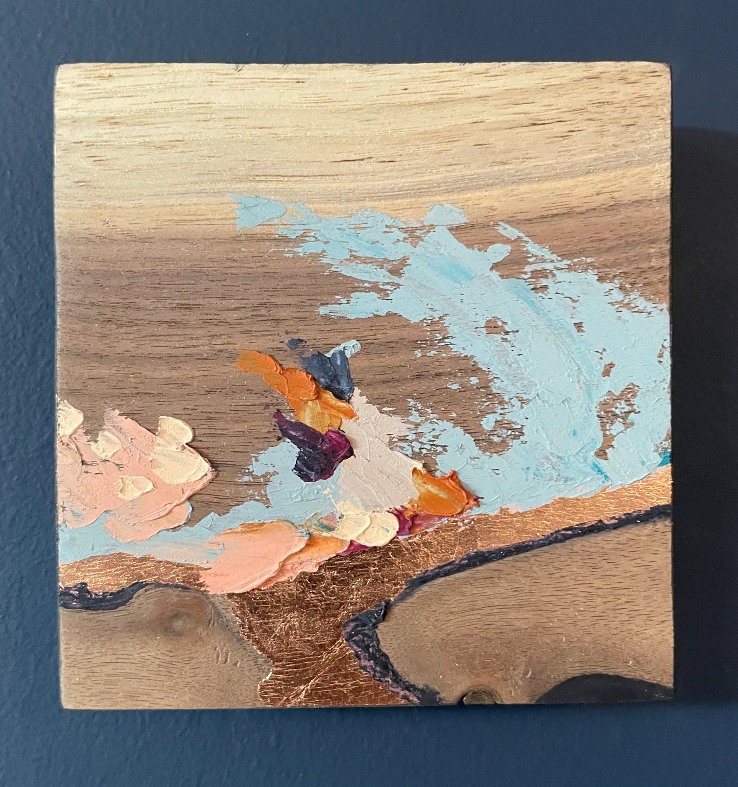 Flashing Point - Mini Solid Walnut Painting