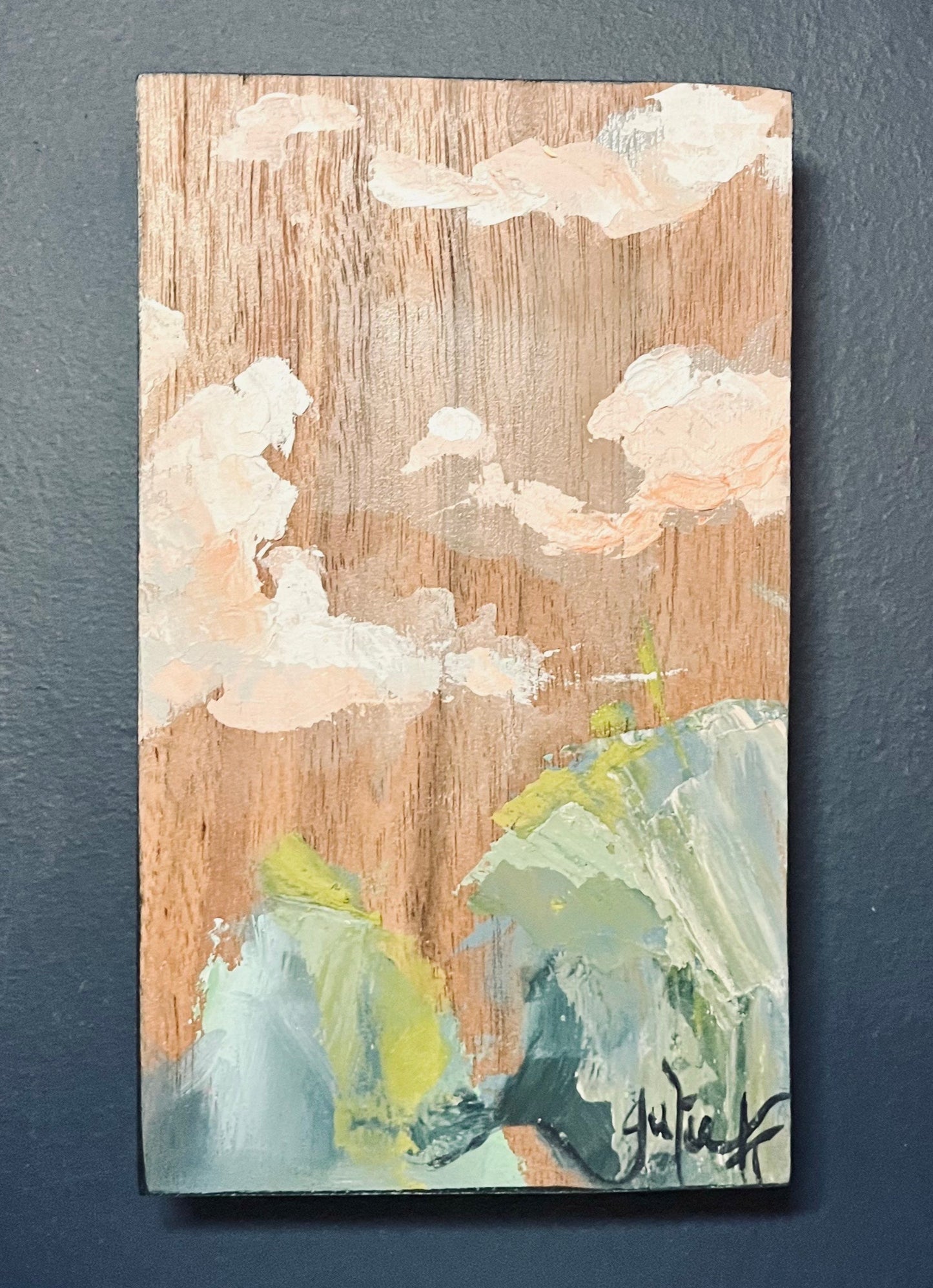 Morning Mist - Walnut Landscape Painting