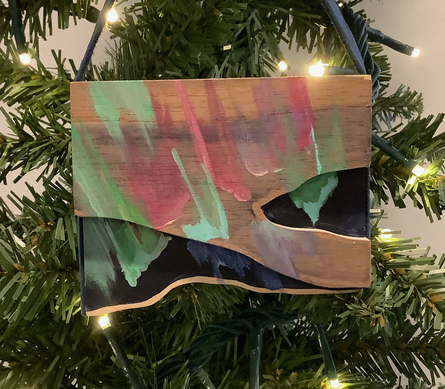 Northern Lights Wooden Christmas Ornament