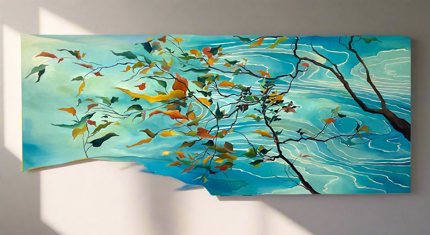 Orange Flutter Original Painting on Wood