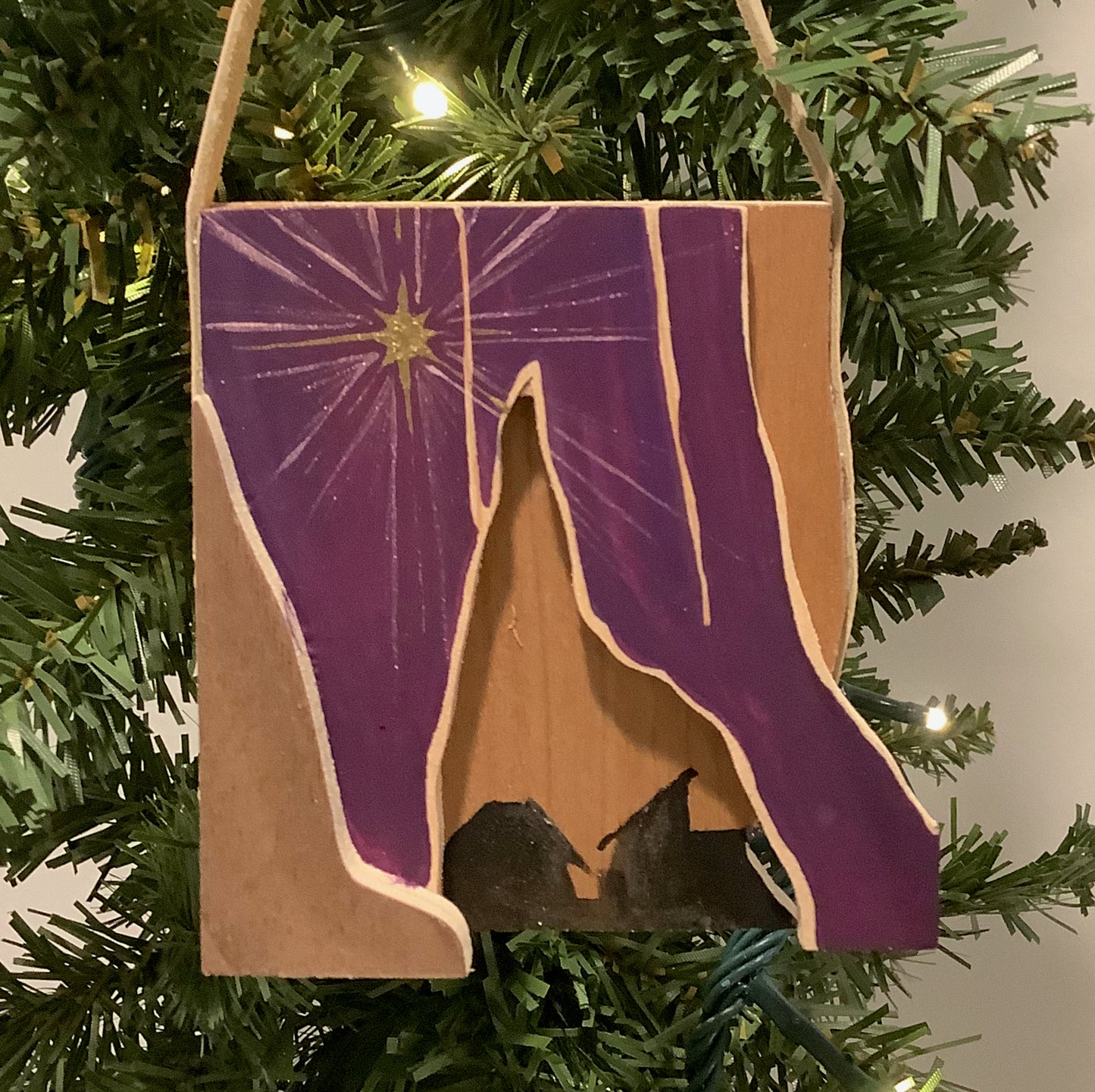 Prism Glow Wooden Christmas Ornament