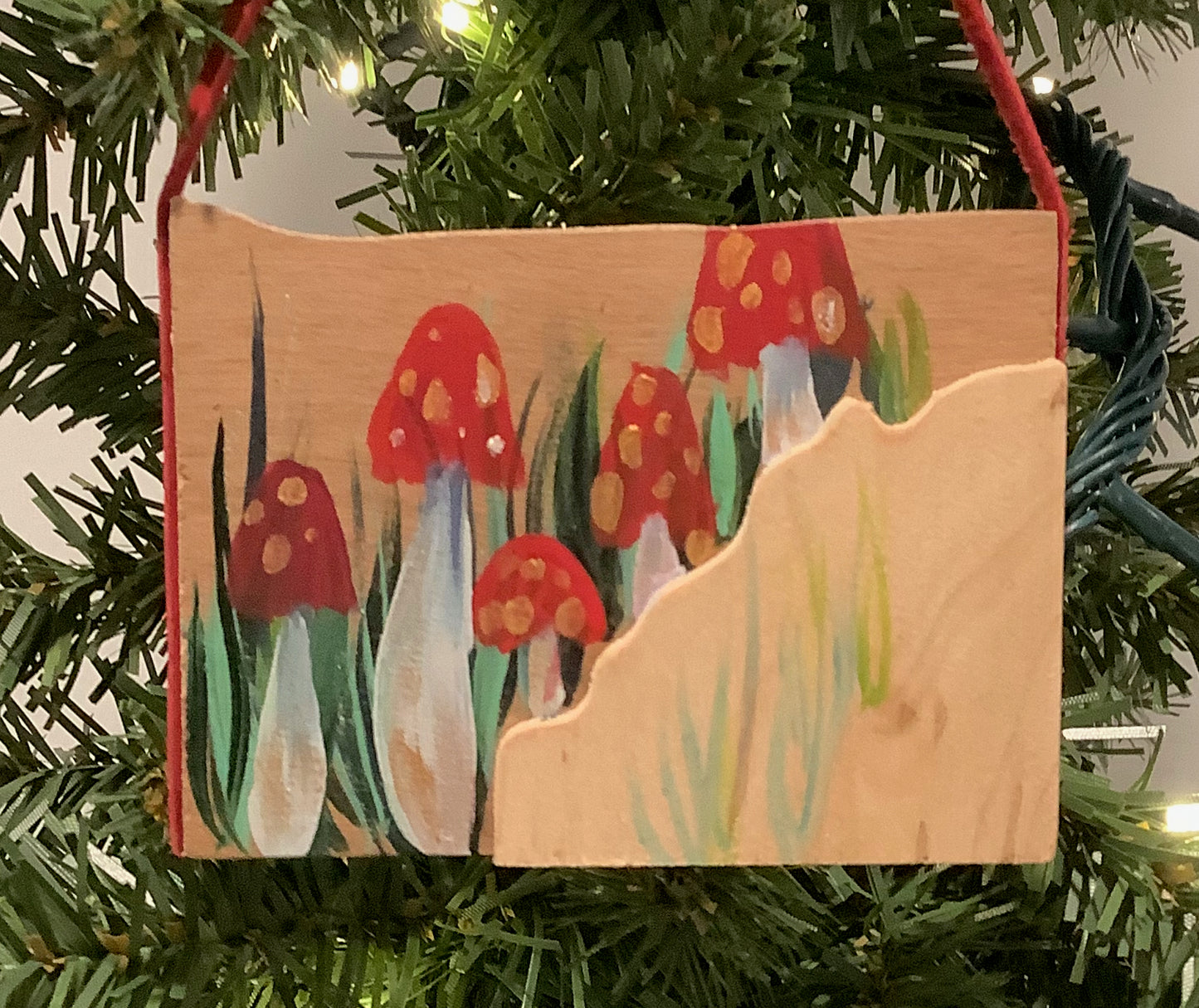 Scarlet Spore Wooden Christmas Ornament