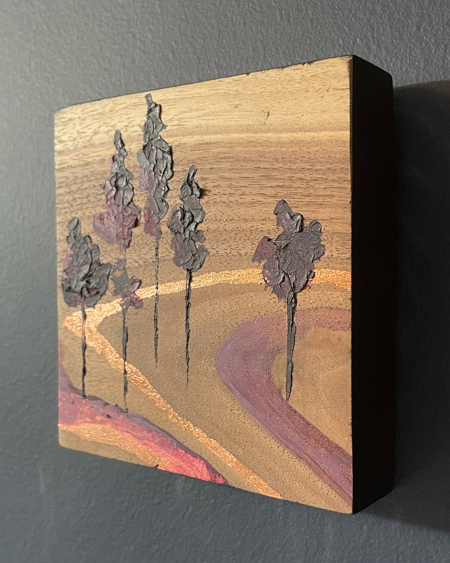 Serenade - Mini Solid Walnut Painting