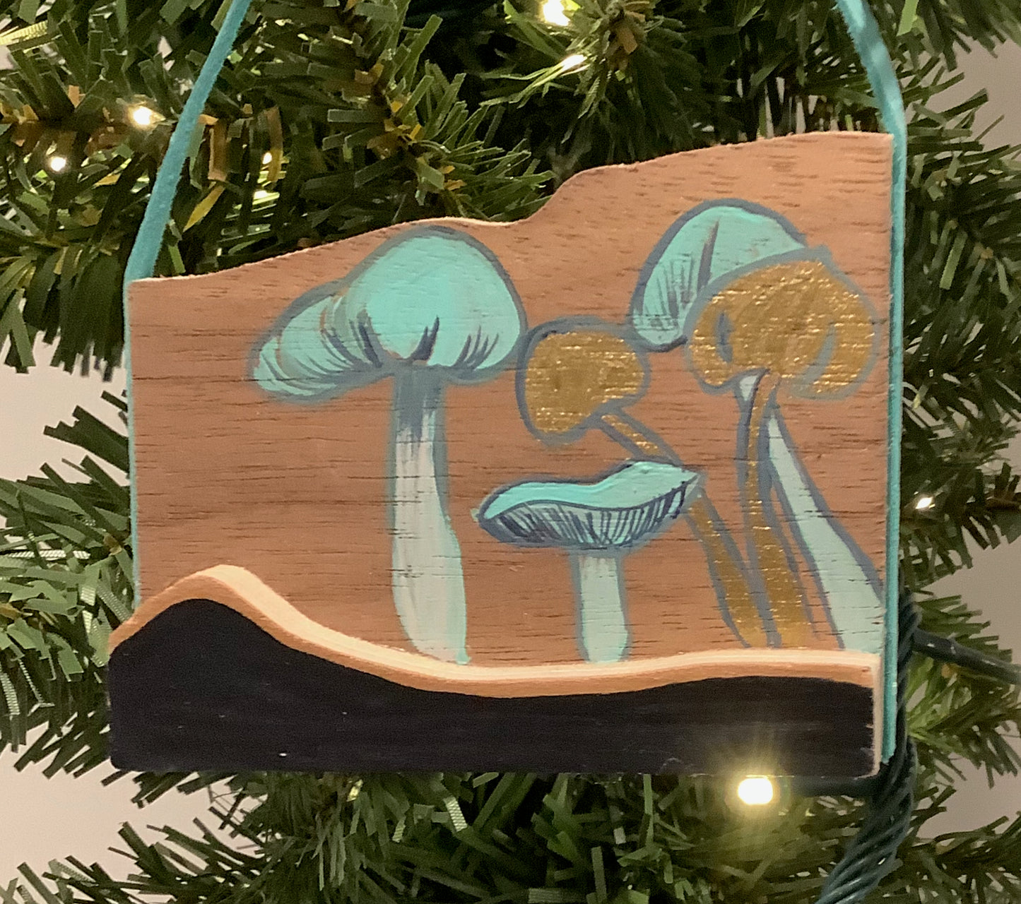 Bluebell Fungus Wooden Christmas Ornament