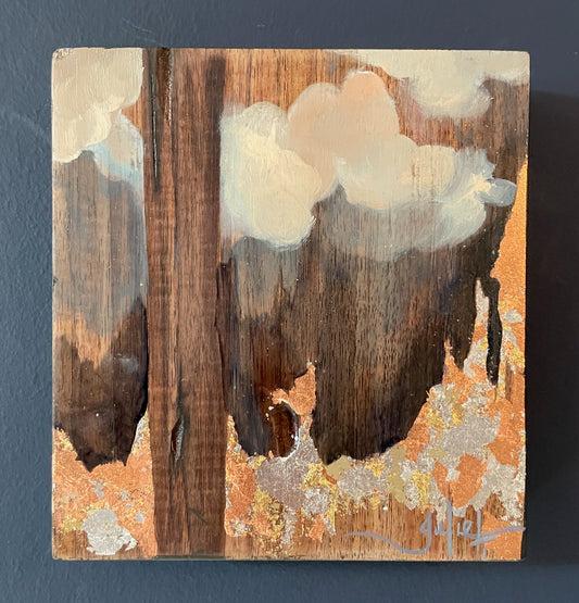 Brave In the Dark - Solid Walnut Mixed Media Painting