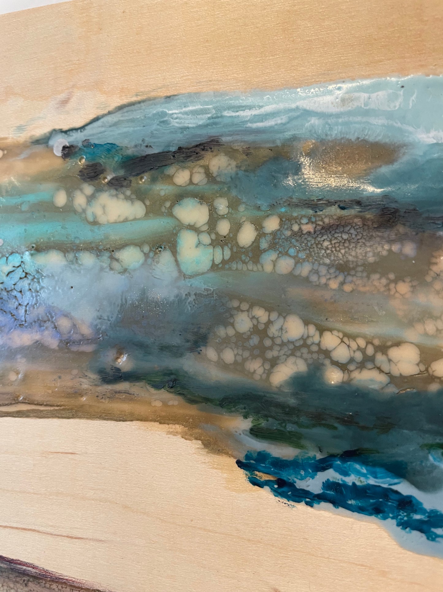 Burnished Tide, Encaustic Water Painting