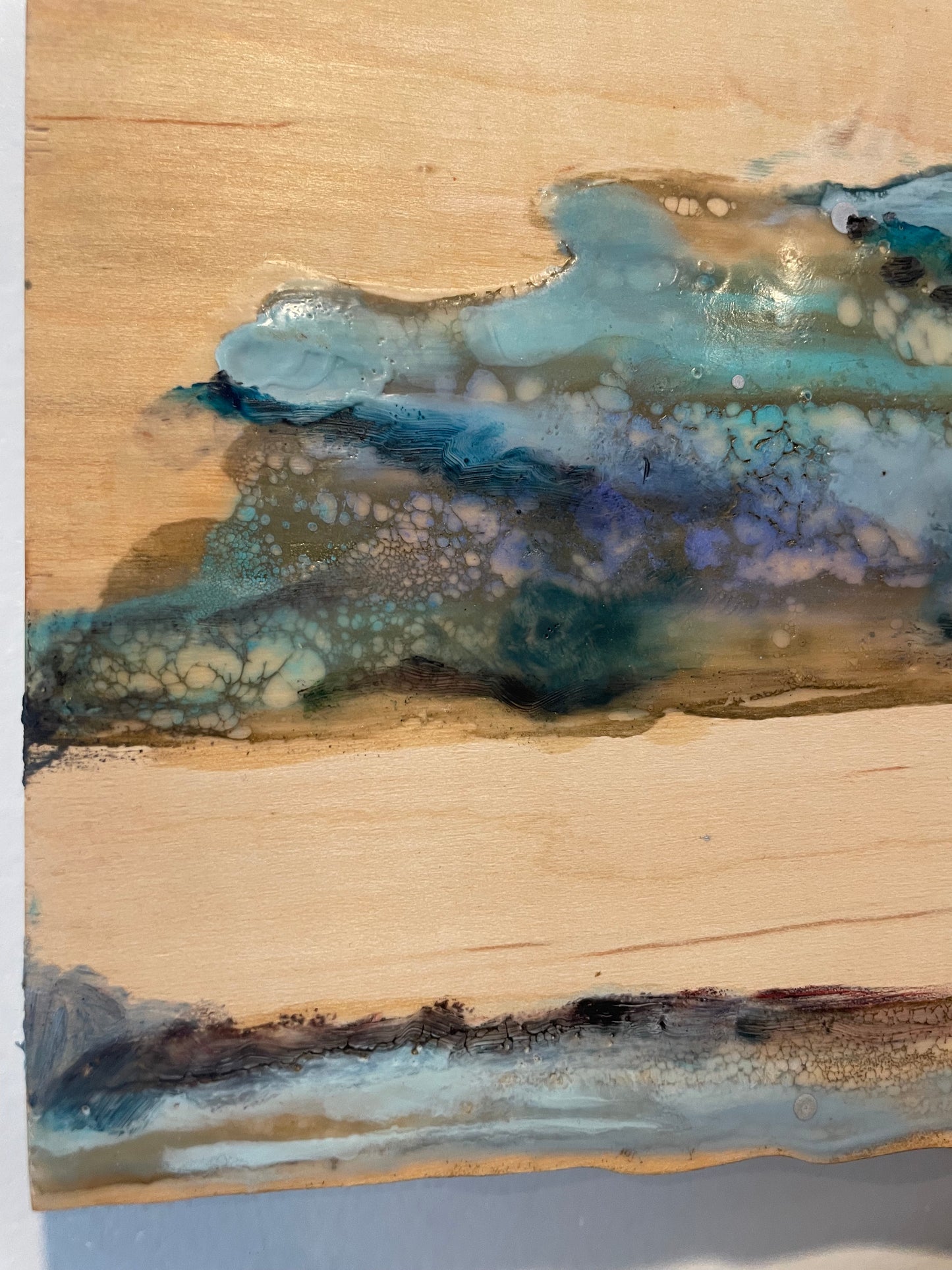 Burnished Tide, Encaustic Water Painting