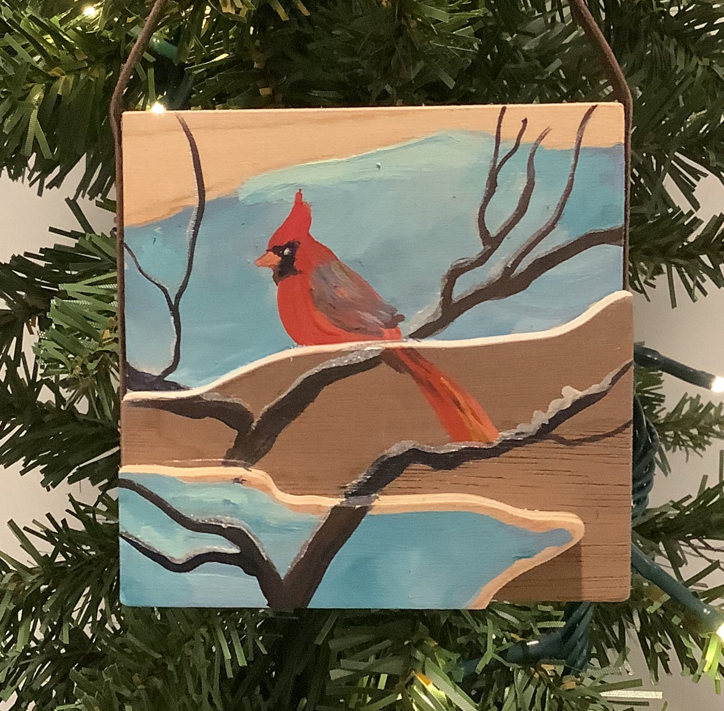 Northwood Cardinal Wooden Christmas Ornament