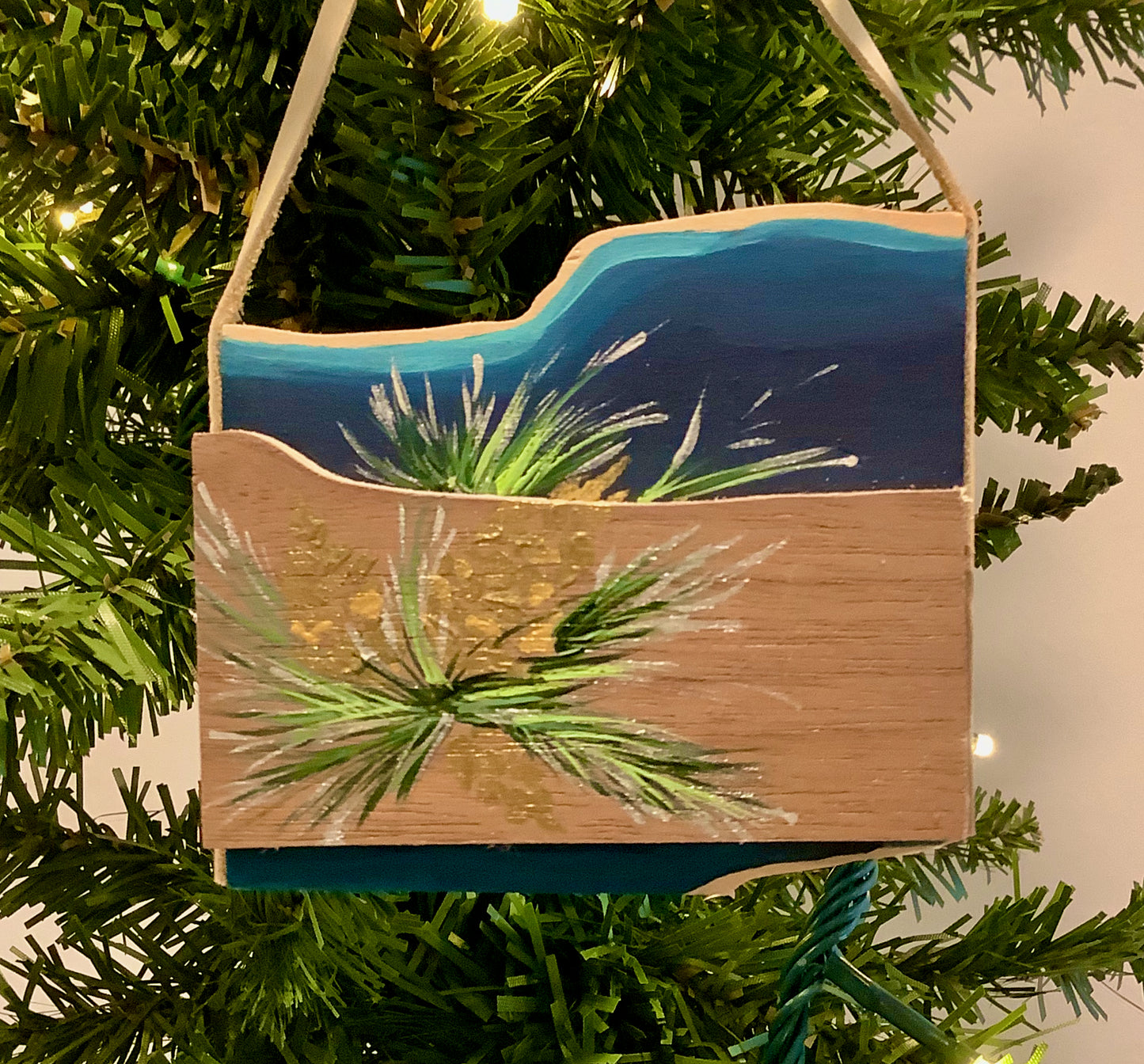 Pine Mist Wooden Christmas Ornament