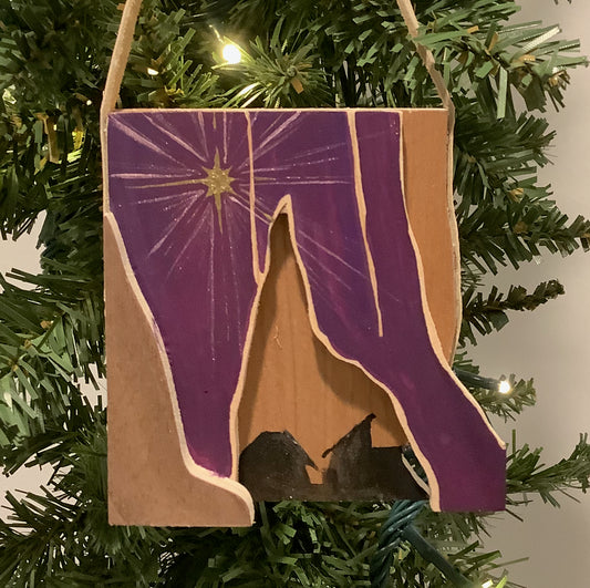 Prism Glow Wooden Christmas Ornament