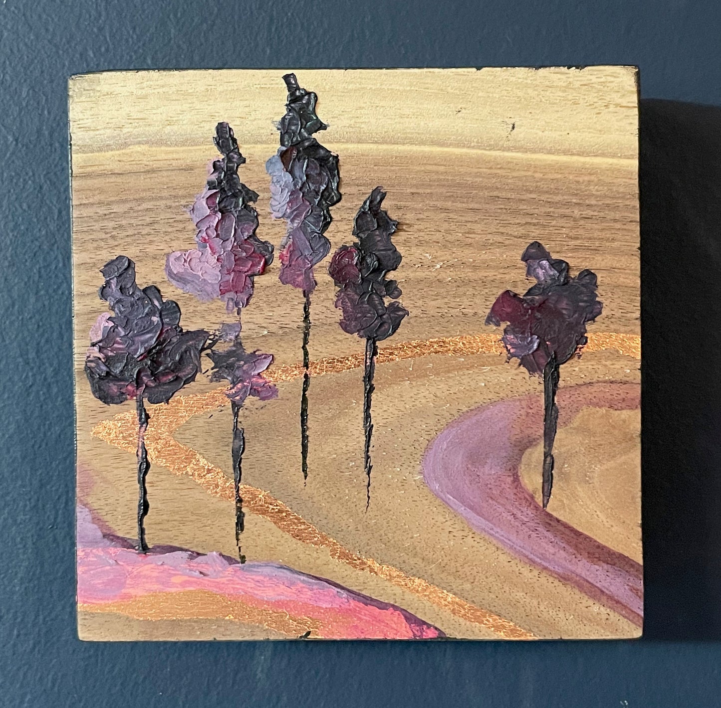 Serenade - Mini Solid Walnut Painting