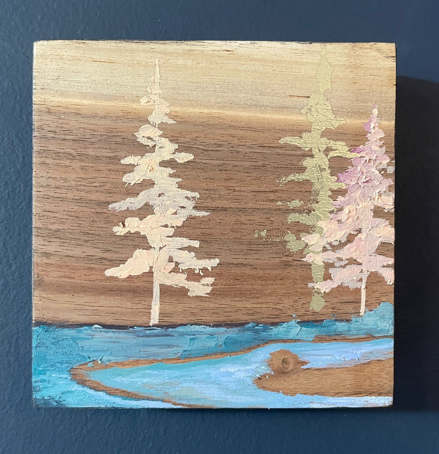 Solitude - Mini Solid Walnut Painting