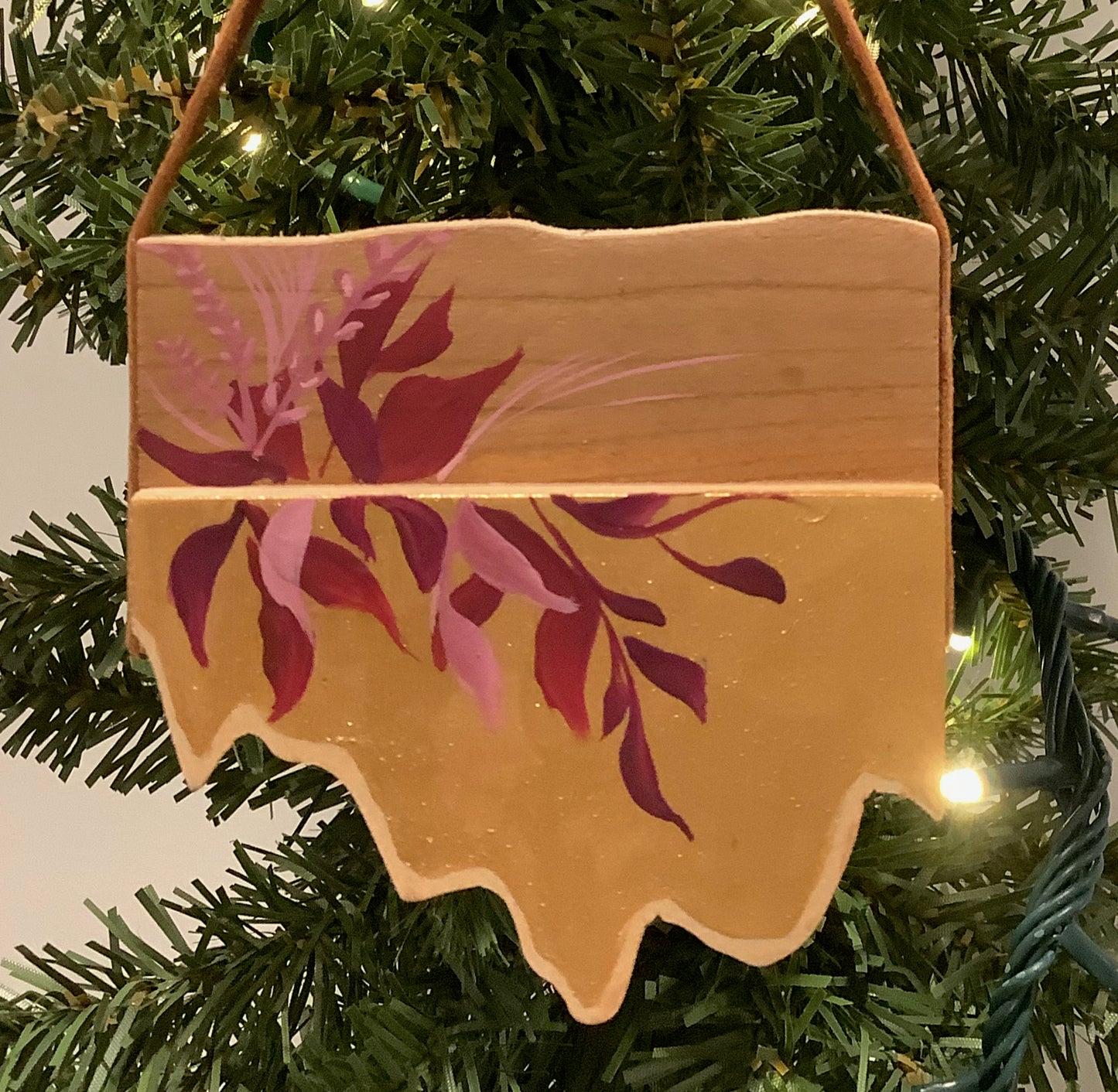 Winter Merlot Wooden Christmas Ornament
