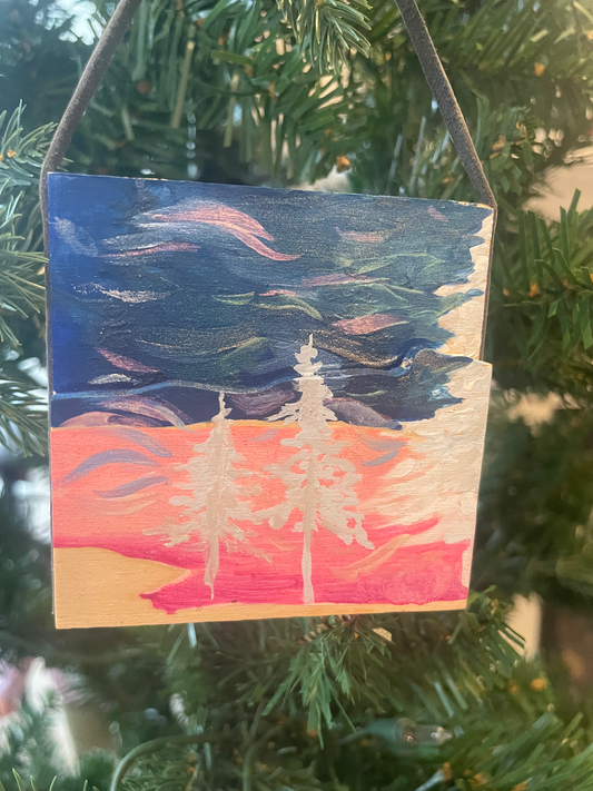 Blustery White Evergreens image 0