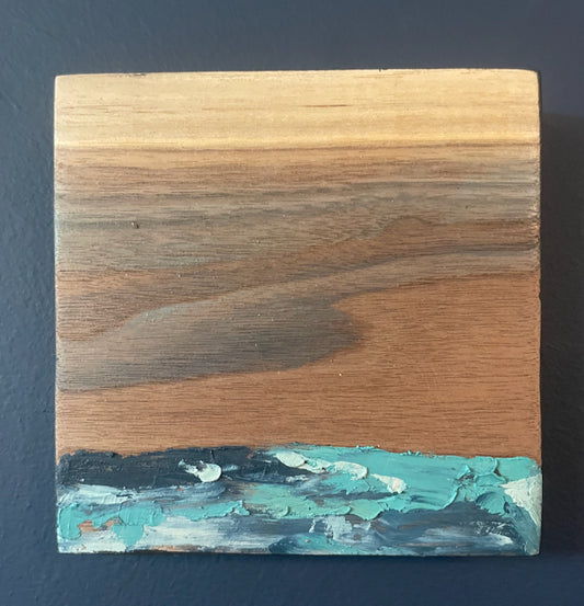 Drifter, Walnut Ocean Painting